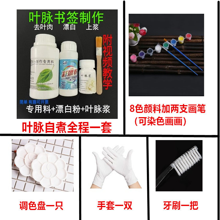 叶脉浆  树叶书签diy材料 叶脉书签制作 定制套餐 班级社团活动