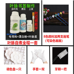 叶脉浆  树叶书签diy材料 叶脉书签制作 定制套餐 班级社团活动