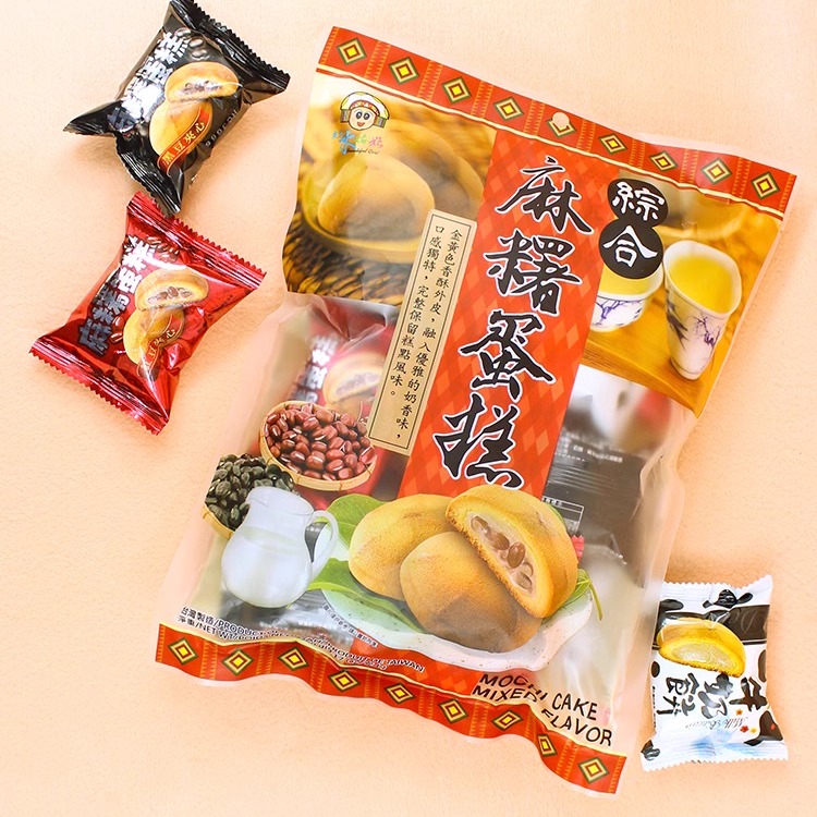 台湾进口东方水姑娘综合麻薯蛋糕260g牛奶红豆黑豆麻薯点心铜锣烧
