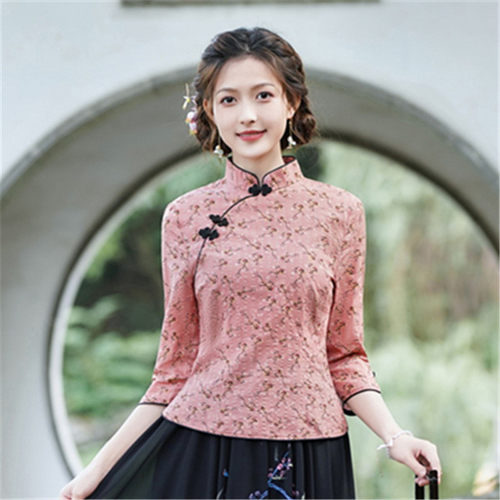 民族腔调棉2025年碎花改良旗袍女