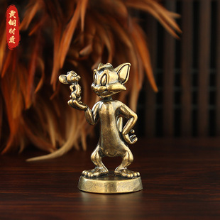 猫和老鼠黄铜手办汤姆杰瑞桌面摆件造景装饰tom周边jerry玩偶礼物