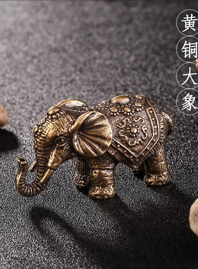 黄铜大象摆件吸水铜象家居客厅