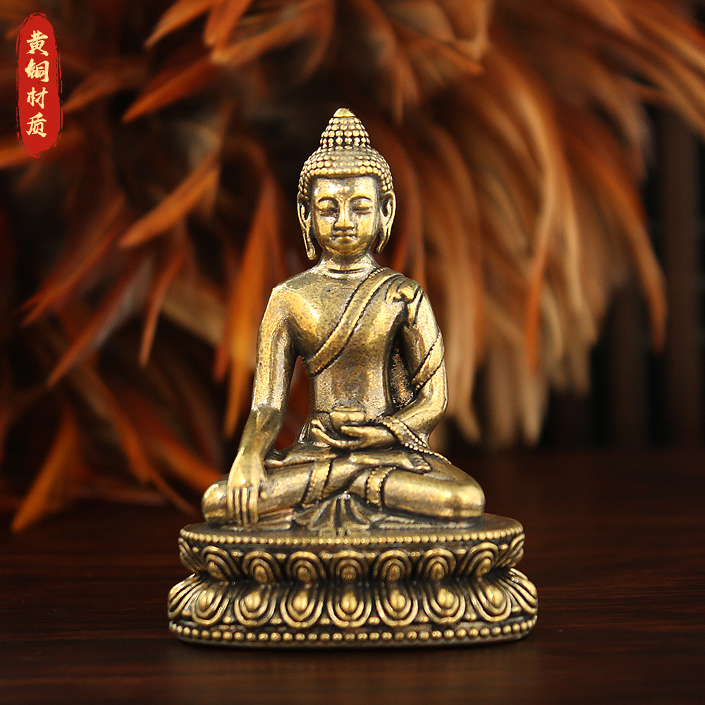 新款如来药师佛像摆件藏式释迦口袋佛复古文玩迷你佛堂供奉小摆件