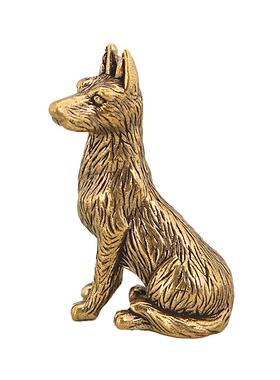 黄铜实心金毛狗摆件十二生肖