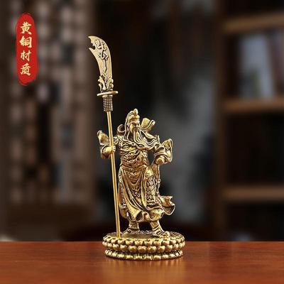 黄铜关公客厅装饰摆件