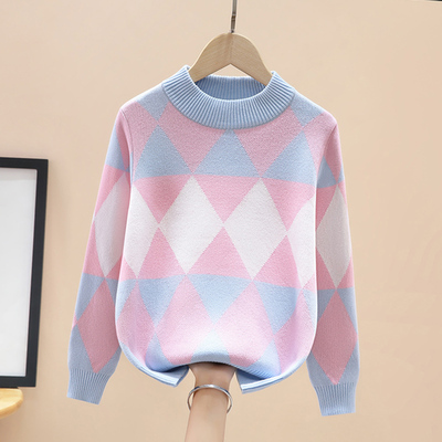 冬季女童纯棉加绒加厚毛衣