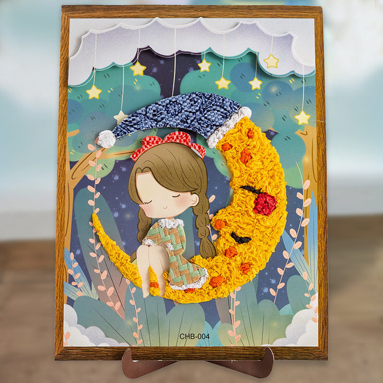新款创意人物揉纸画DIY幼儿园儿童搓纸粘贴手工制作材料包包邮
