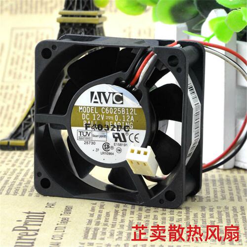 台湾 6025 C6025B12L 12V 0.12A 6CM CPU风扇60*60*25MM