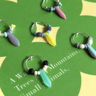 大龄儿童奇怪童趣甜美多巴胺少女捷克珠纯银925防过敏耳圈耳环