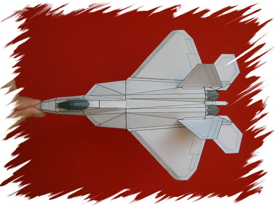 能飞的飞机 f22 3d纸模型 diy手工