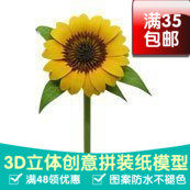 植物向日葵3d纸模型DIY手工手工纸模纸模摆件玩具