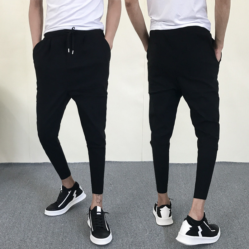 社会精神小伙裤子九分裤男小脚裤休闲裤韩版潮束脚裤快手红人同款在类目 男装, 休闲裤中 - 来自Buy2taobao.com提供专业的淘宝代购服务