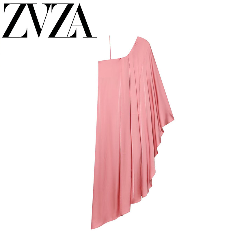 ZA 夏季新款 ZV女装 欧美风 时尚百搭款单肩卡夫坦连衣裙1340072