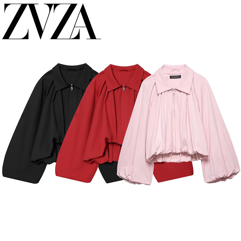 ZA 夏季新款 ZV女装 欧美风 时尚款气球袖飞行员夹克外套4344169