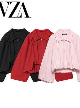 ZA 夏季新款 ZV女装 欧美风 时尚款气球袖飞行员夹克外套4344169