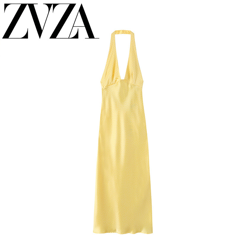ZA 夏季新款 ZV女装 欧美风 时尚百搭简约波点迷笛连衣裙3152387