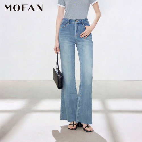 MOFAN摩凡夏新款浅蓝色牛仔裤