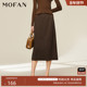 时尚 高级感高腰一步裙女MOFAN摩凡2025冬新款 淑女黑色半身裙显瘦