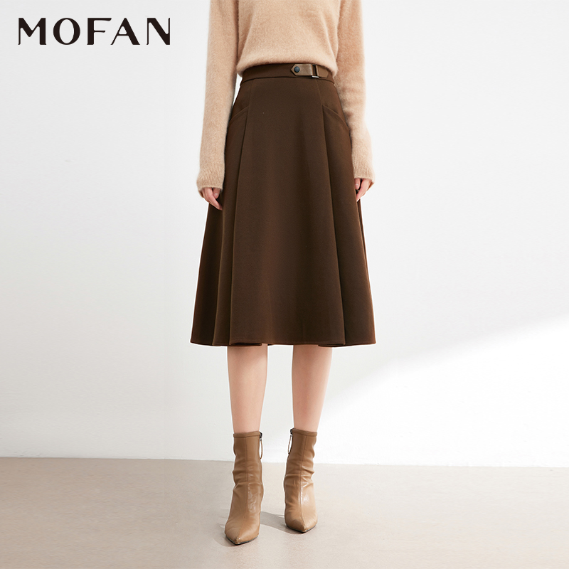 MOFAN摩凡冬新款暗夜黑半身裙