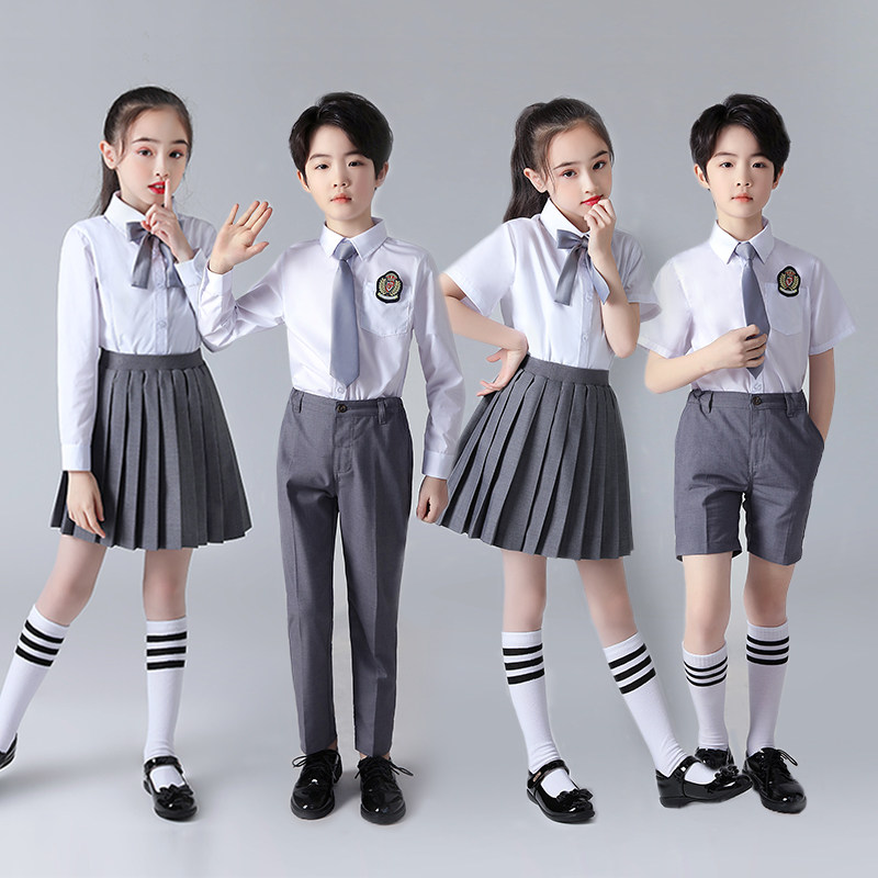 幼儿园园服夏装英伦学院风小学生校服夏季合唱演出儿童毕业照服装