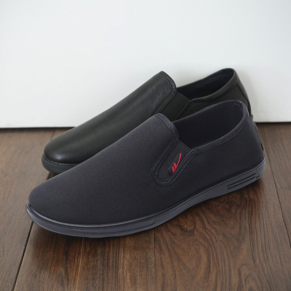 男鞋帆布鞋全黑低帮休闲鞋工作鞋老人鞋套脚鞋一脚蹬轻便舒适布鞋,流行男鞋,时尚休闲鞋,淘宝优惠券,粉丝福利购,淘宝优惠卷