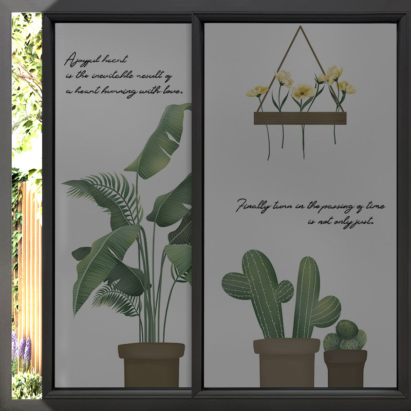 玻璃贴纸全遮光磨砂贴膜门贴不透光膜纸防晒窗户遮阳神器窗贴加厚