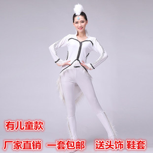 2018白色新款成人舞蹈《月狐吟》表演服装现代舞儿童狐狸白狐演出