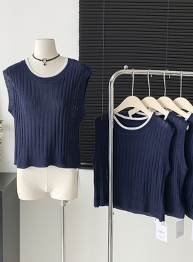 实拍新款nz 26ss 氧系学妹 miu系刺绣衬衫中裙撞色羊毛马甲女装