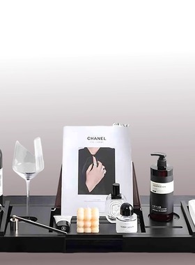 样板间浴缸架摆件黑楠竹沥水卫生间浴室乳液香薰香皂收纳架泡澡架