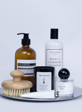 洗手台面样板房卫浴组合摆件香薰蜡烛护手霜按摩刷分装瓶托盘道具