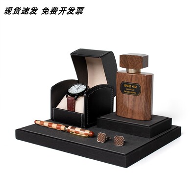 【复古男士小托盘套装】样板房意式法式古龙手表盒钢笔摆件展示
