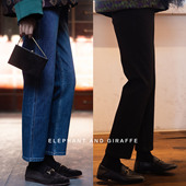 601129 莱卡双芯弹力天然棉显瘦 大象和长颈鹿 万能小直筒牛仔裤