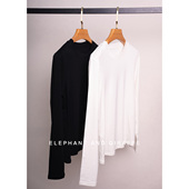 棉莫代尔羊毛混纺云感保暖黑白T恤 大象和长颈鹿 宝藏打底 511314