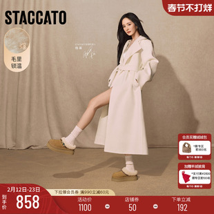 杨幂同款思加图冬新款雪团团雪地靴加绒保暖短靴厚底勃肯鞋棉鞋女