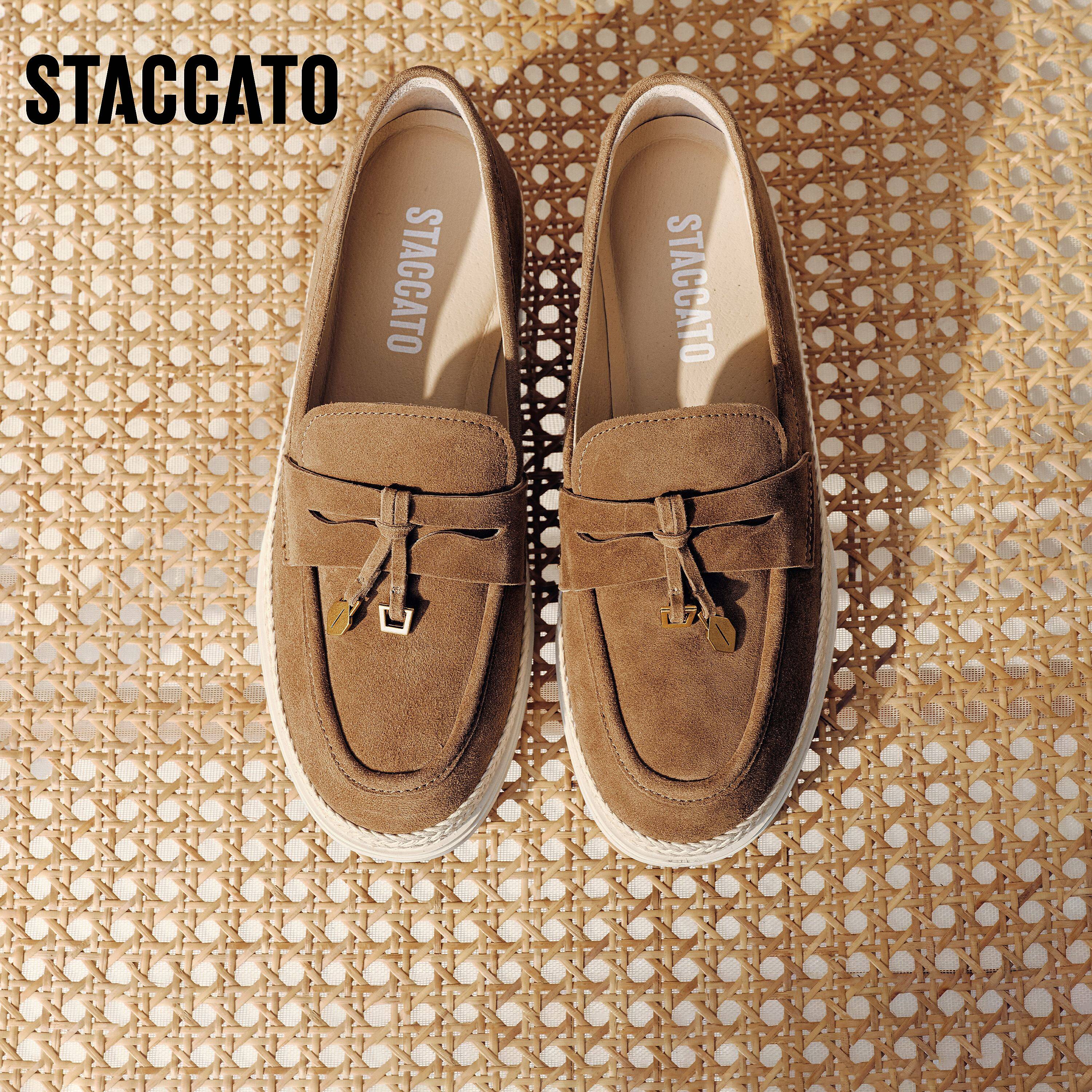 思加图2026新款马赛夏天复古乐福鞋一脚蹬平底鞋单鞋女鞋EFR04AA6