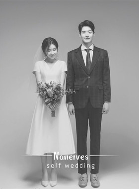 [樱花草]新款清新简约缎面短款轻婚纱户外旅拍轻婚纱复古轻礼服