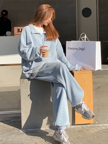 Спортивная толстовка, модный комплект, джинсы с начесом, популярно в интернете, в корейском стиле