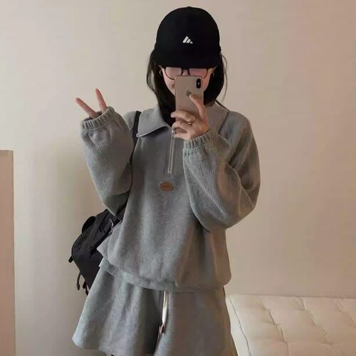 韩系休闲卫衣短裤套装montague