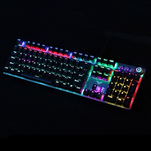 狼蛛F2088青轴机械键盘电竞游戏宏编程20种灯多媒体铝合金属 手托