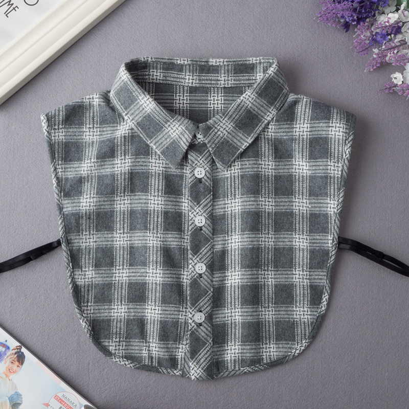 百搭格子假衣领减龄