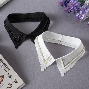 假衣领 饰领百搭蕾丝领衬衫 假领子女减龄娃娃领韩版 毛衣装