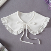 配裙T恤自制披肩百搭少女感系带假领子娃娃领春夏外搭花边装 饰领