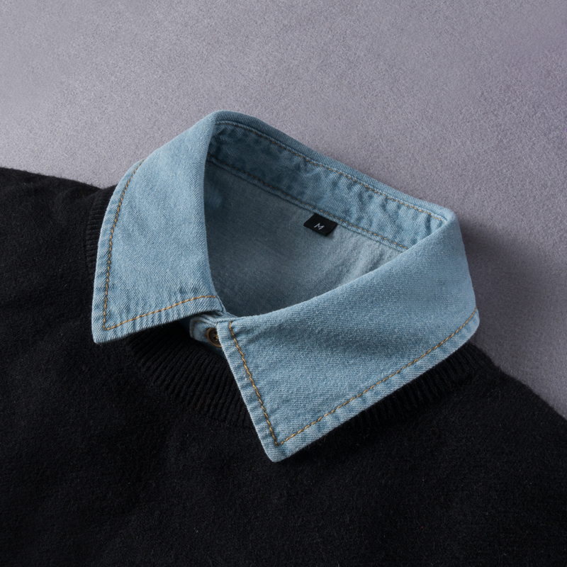 牛仔假领子百搭纯棉毛衣衬衣领