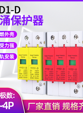 浪涌保护器 1P 2P 3P 4P 30-60KA 电涌避雷器 三相家用电涌防雷器