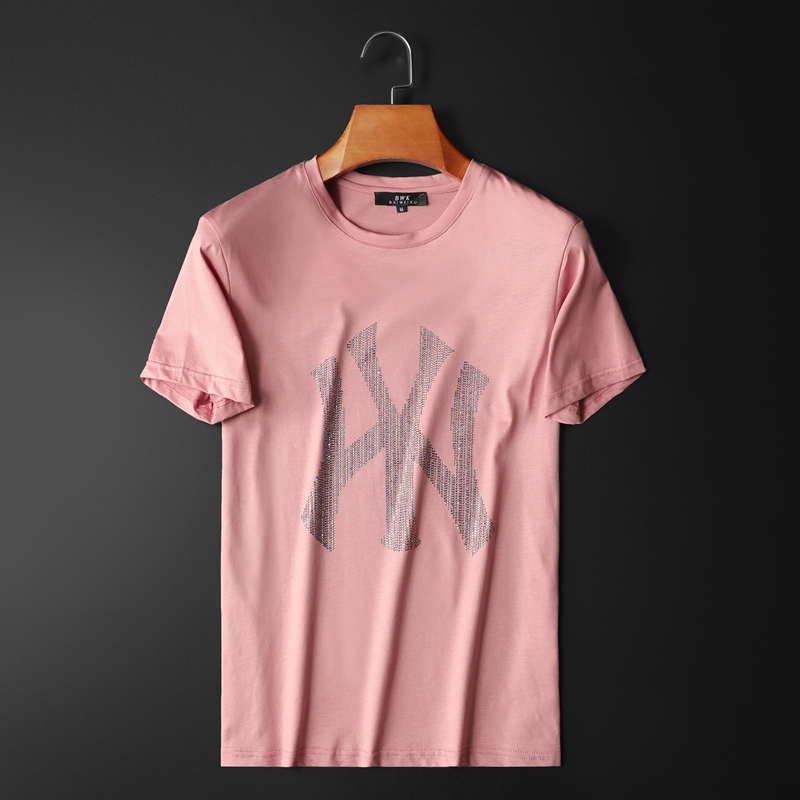 2015夏季新款男士丝光棉短袖T恤711818M5XL粉色