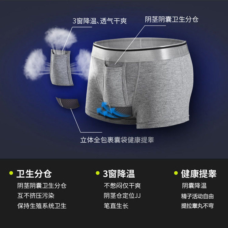 男士内裤枪蛋式分离包皮术后可穿透气四角裤舒适透气枪弹式内裤男,女士内衣/男士内衣/家居服,男阿罗裤,淘宝优惠券,粉丝福利购,淘宝优惠卷