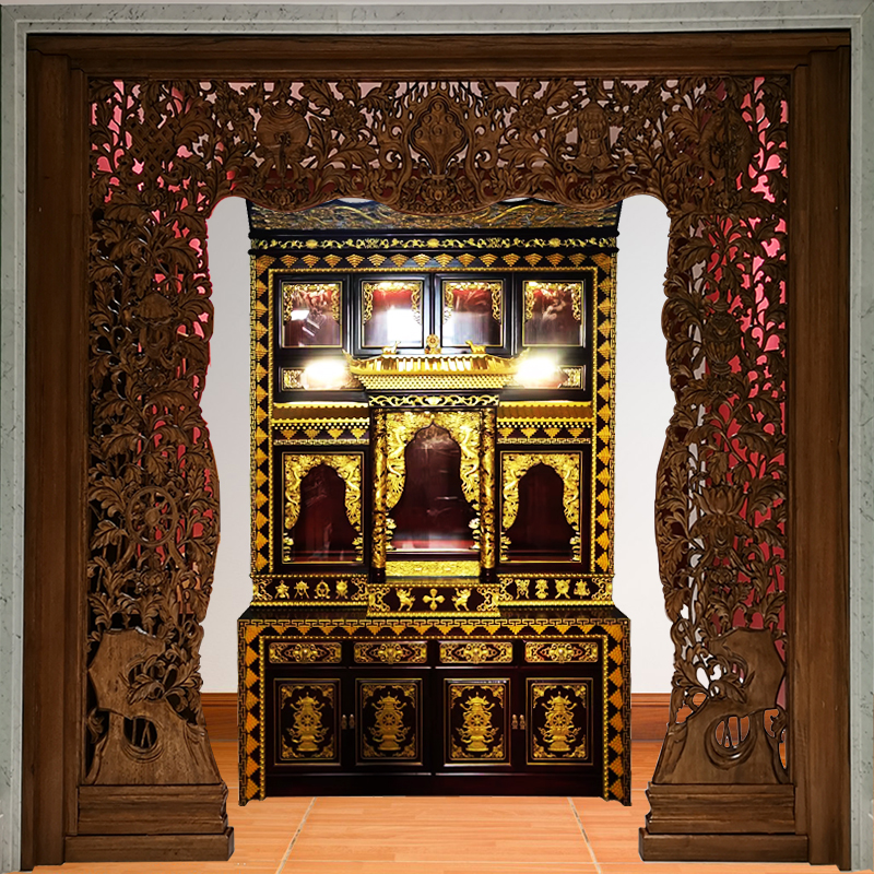 悟缘藏式佛龛定制供桌佛台