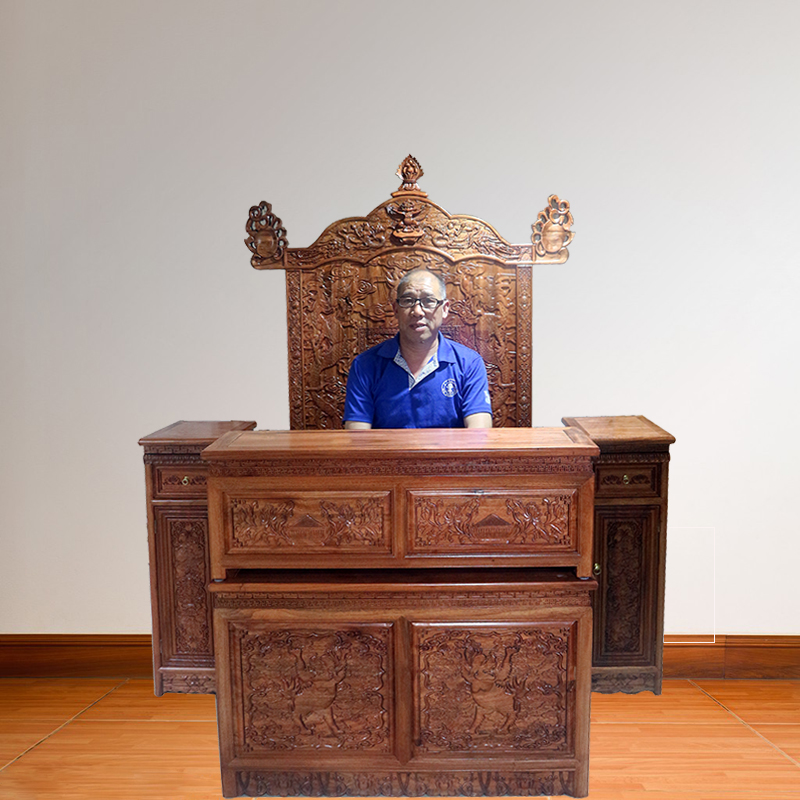 悟缘藏式法座香樟木定制