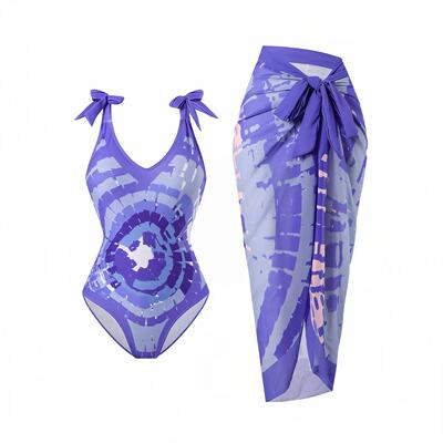 欧美连体泳衣女裹裙沙滩裙套装性感时尚修身显瘦温泉游泳bikini
