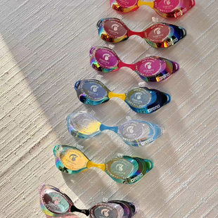 arena四倍日本JP版 阿瑞娜4倍防雾电镀泳镜防水竞速男女无胶圈泳镜